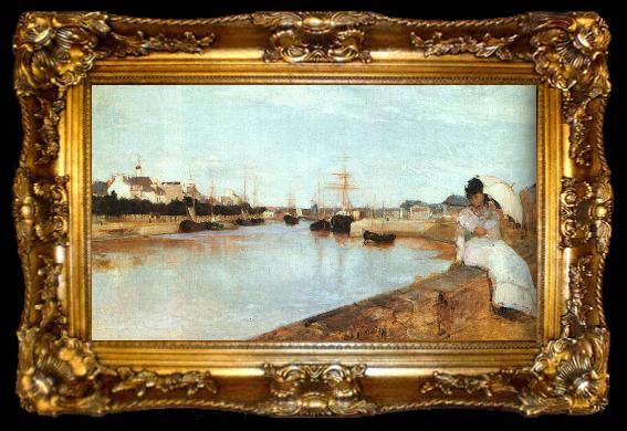 framed  Berthe Morisot The Harbor at Lorient, ta009-2
